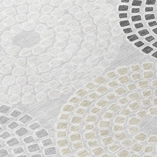 Gray And Taupe Geometric Washable Indoor Outdoor Area Rug Photo 8