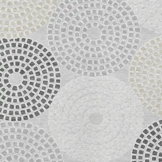Gray And Taupe Geometric Washable Indoor Outdoor Area Rug Photo 6