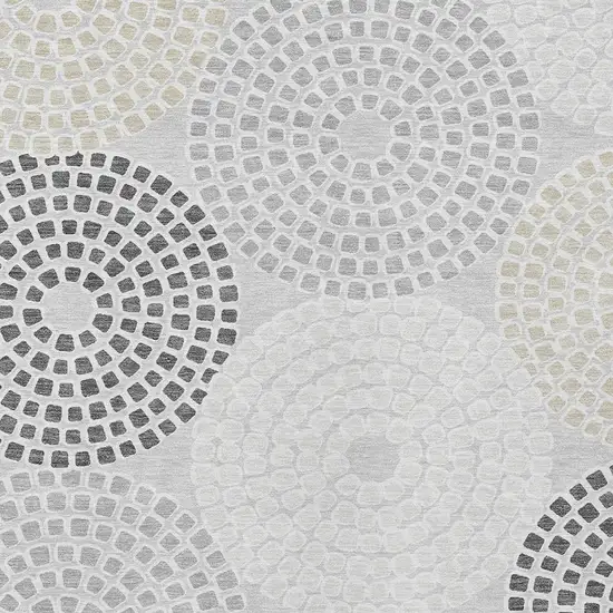 Gray And Taupe Geometric Washable Indoor Outdoor Area Rug Photo 6