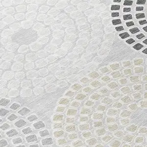 Photo of Gray And Taupe Geometric Washable Indoor Outdoor Area Rug
