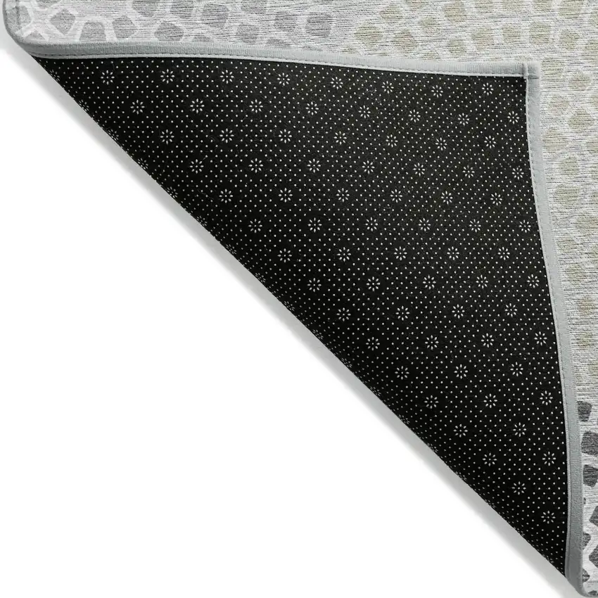 Gray And Taupe Geometric Washable Indoor Outdoor Area Rug Photo 4