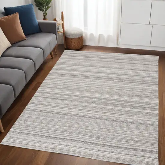 Gray And Taupe Wool Hand Woven Stain Resistant Area Rug Photo 1