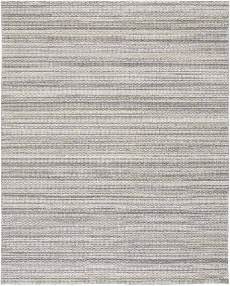 Gray And Taupe Wool Hand Woven Stain Resistant Area Rug Photo 3
