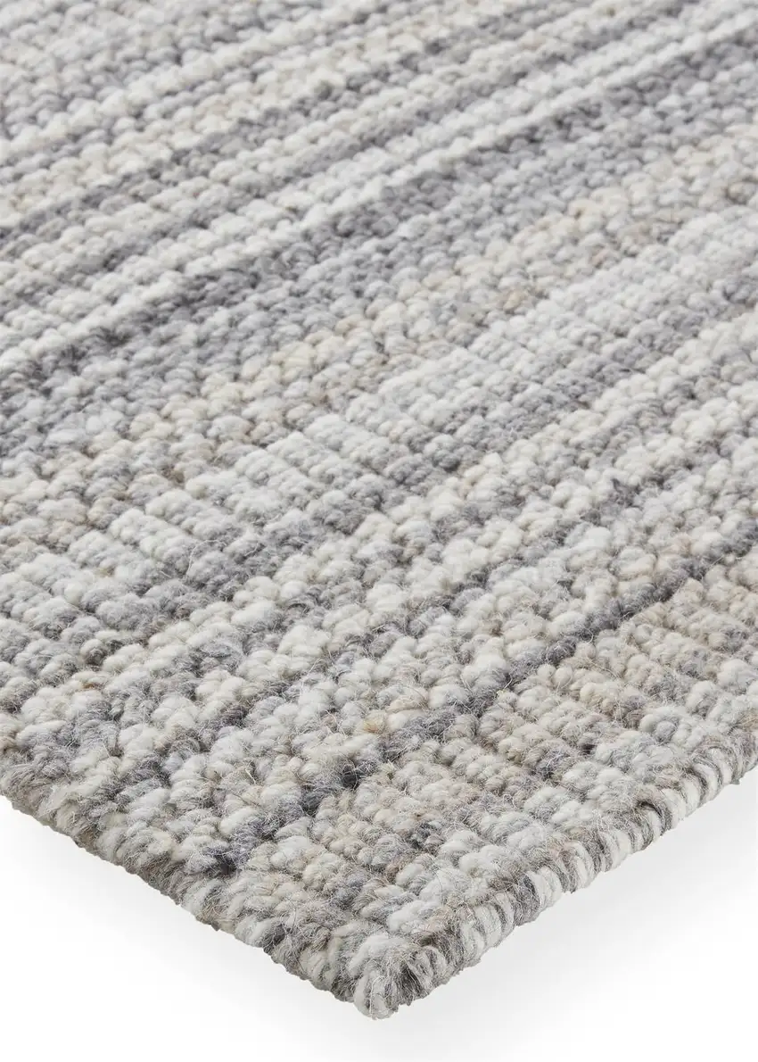 Gray And Taupe Wool Hand Woven Stain Resistant Area Rug Photo 7