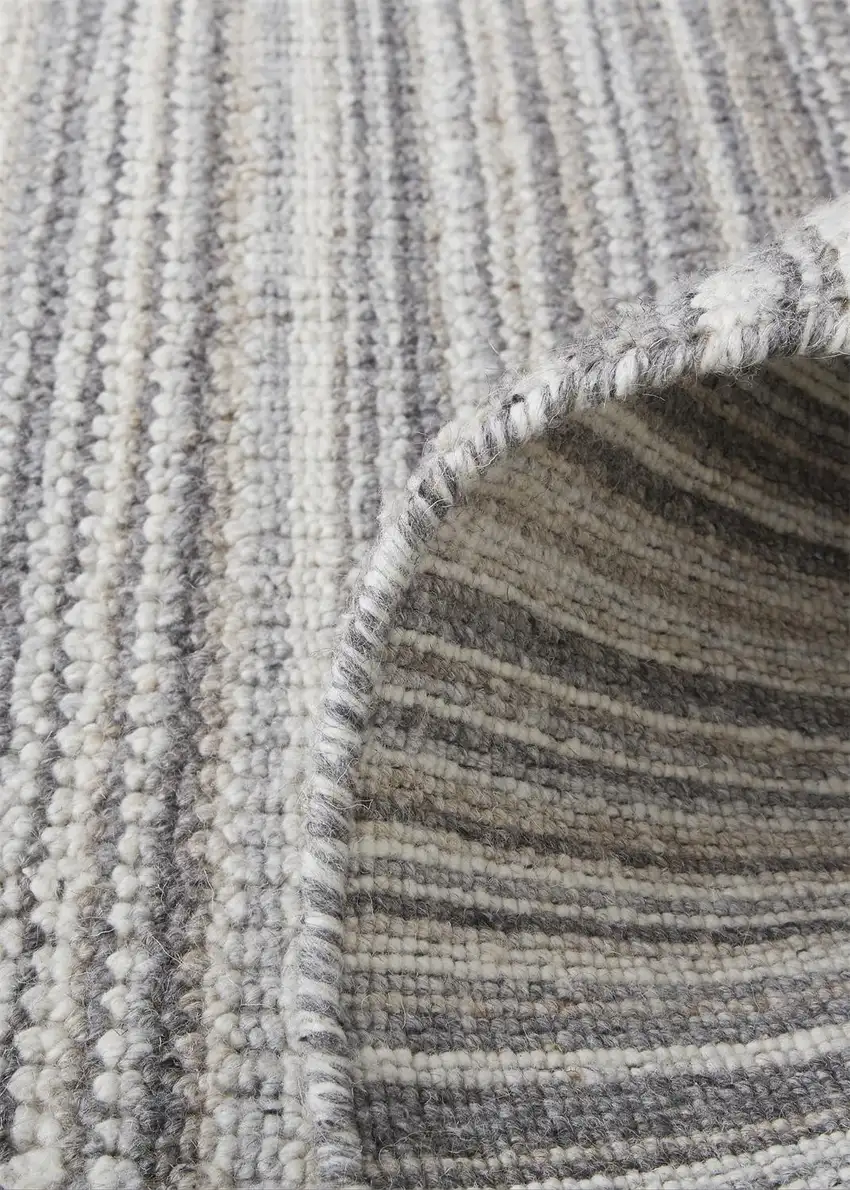 Gray And Taupe Wool Hand Woven Stain Resistant Area Rug Photo 9