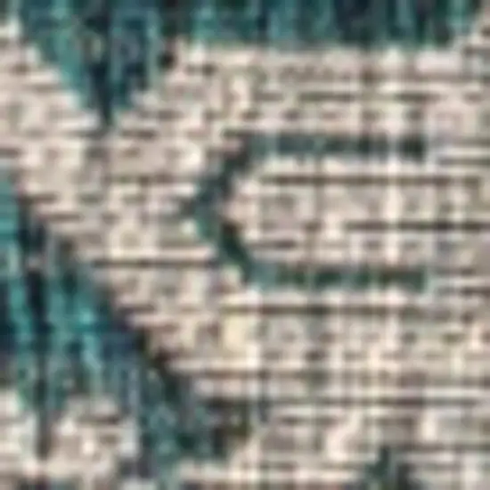 Gray And Teal Blue Medallion Indoor Outdoor Area Rug Photo 2