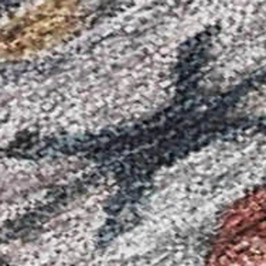 Gray And Teal Blue Tribal Washable Indoor Outdoor Area Rug Photo 3