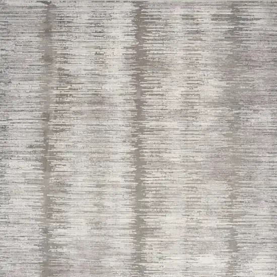 Gray And White Abstract Area Rug With Fringe Photo 8