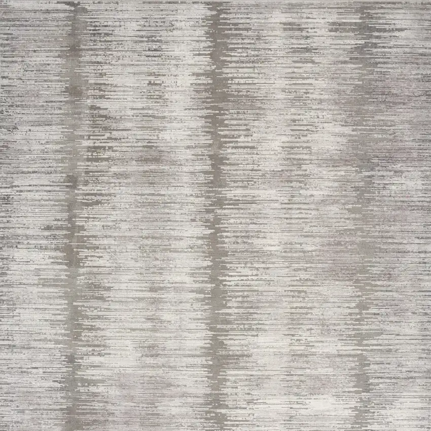 Gray And White Abstract Area Rug With Fringe Photo 8