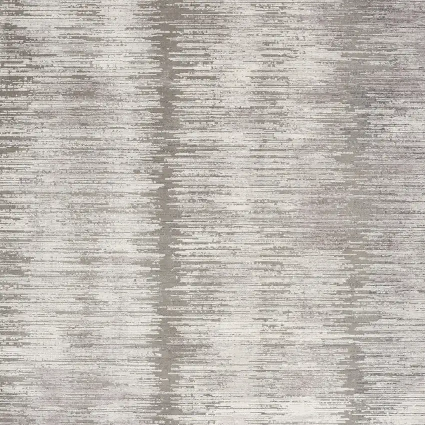 Gray And White Abstract Area Rug With Fringe Photo 7