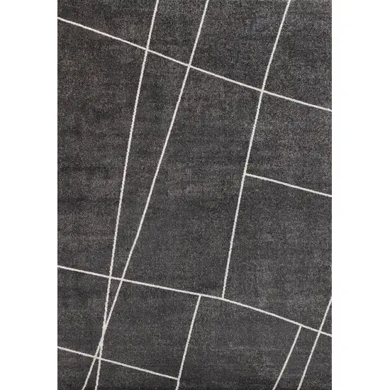 Gray And White Abstract Area Rug Photo 4