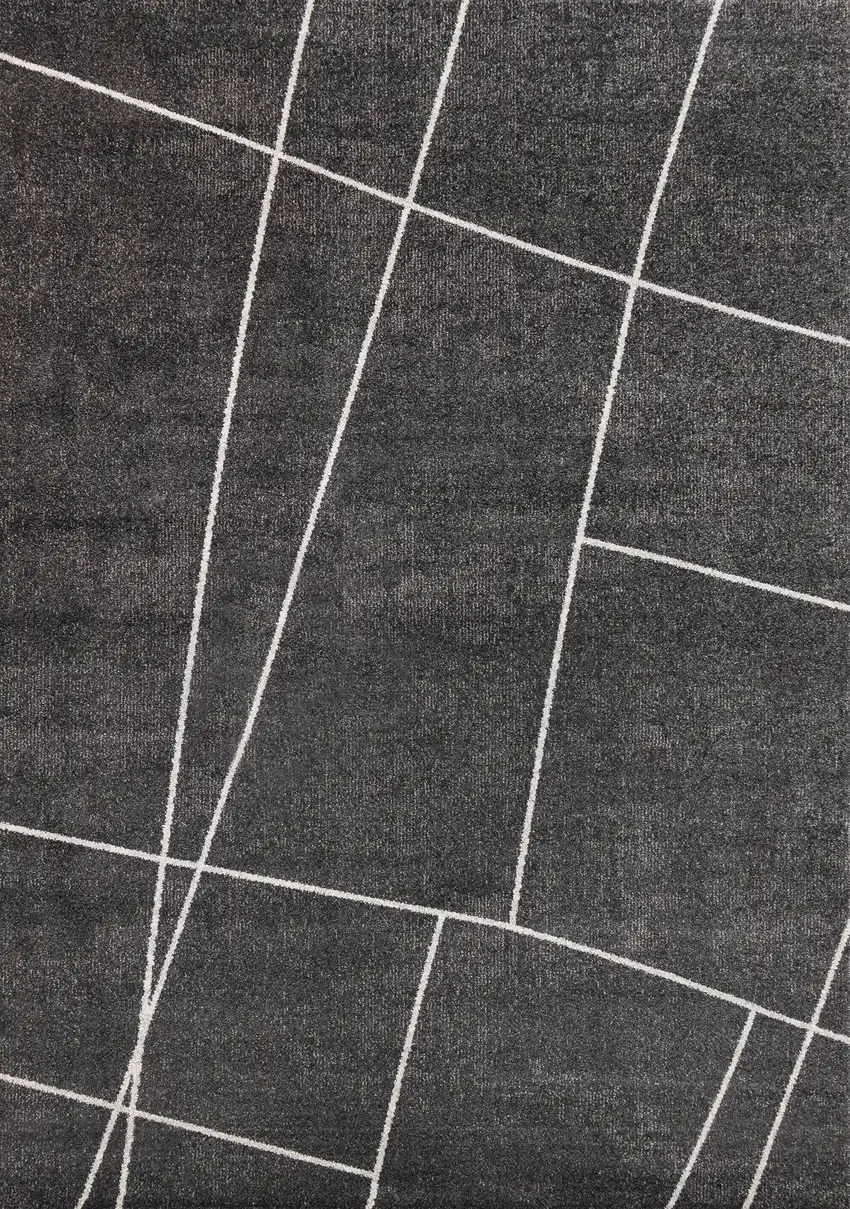 Gray And White Abstract Area Rug Photo 4