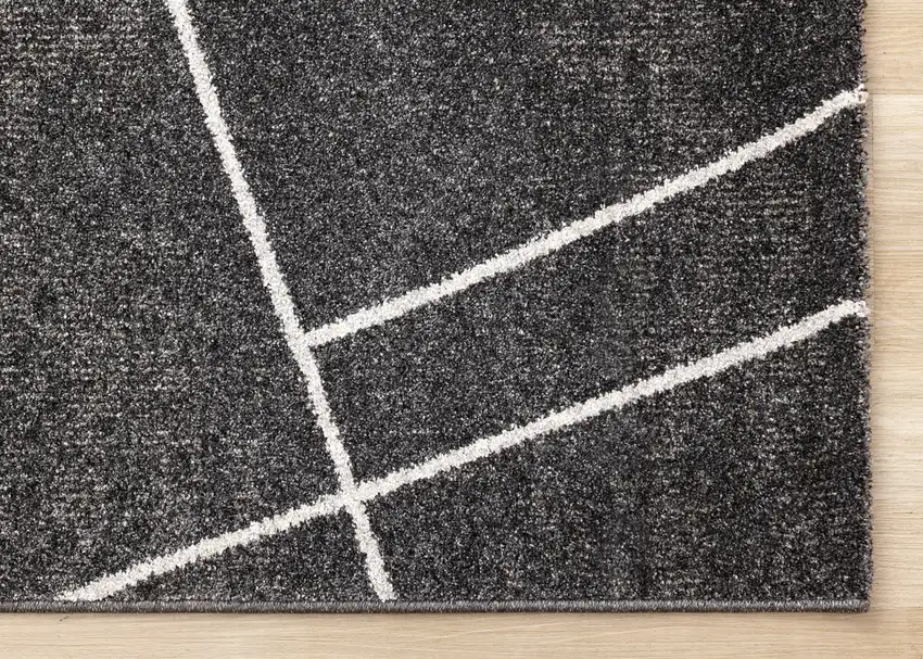 Gray And White Abstract Area Rug Photo 8
