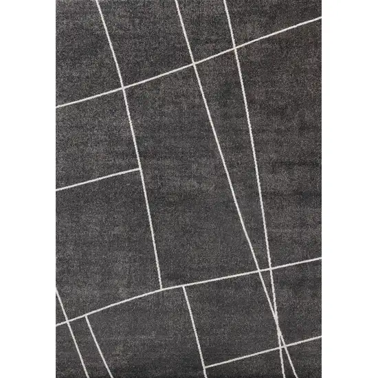 Gray And White Abstract Area Rug Photo 2