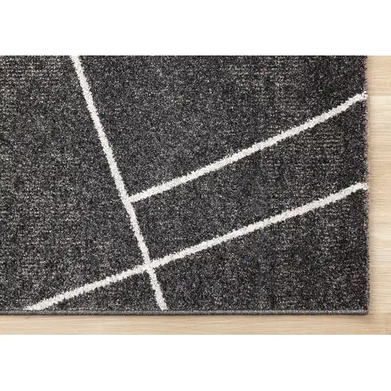Gray And White Abstract Area Rug Photo 8