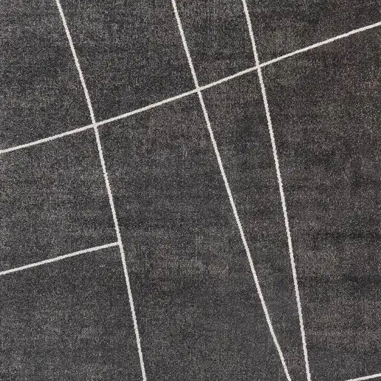 Gray And White Abstract Area Rug Photo 4