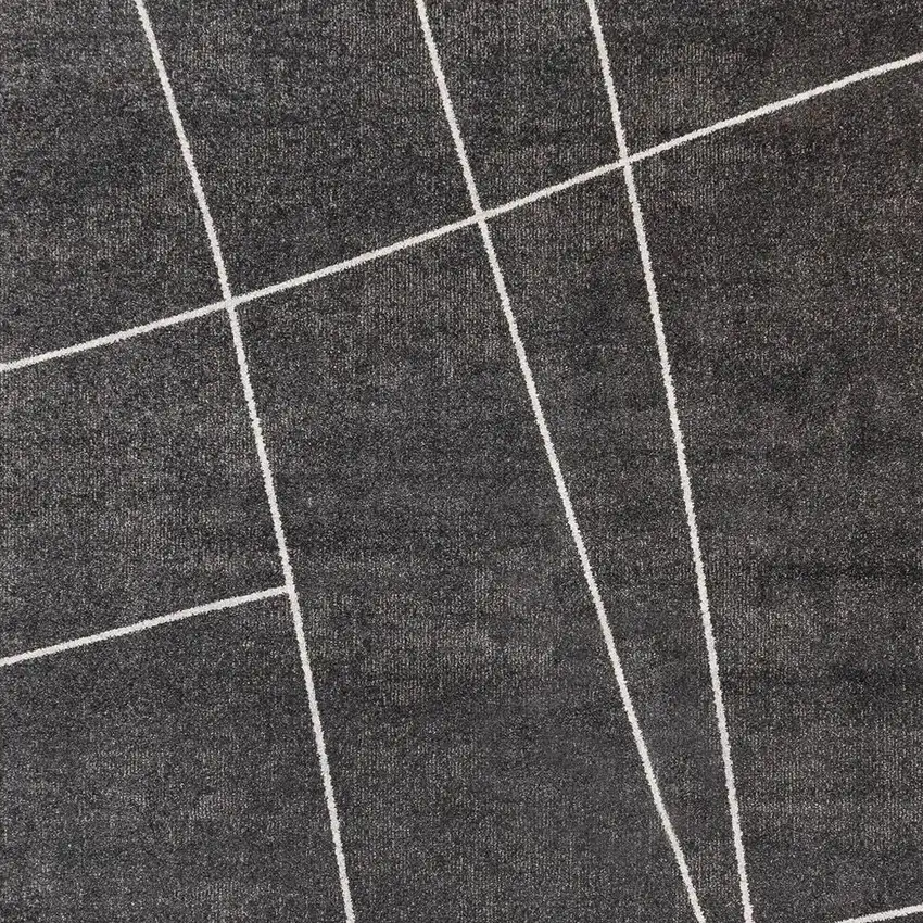 Gray And White Abstract Area Rug Photo 4