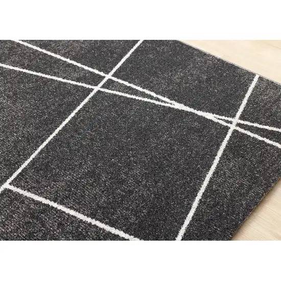 Gray And White Abstract Area Rug Photo 7