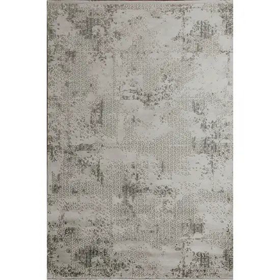 Gray And White Abstract Area Rug Photo 2