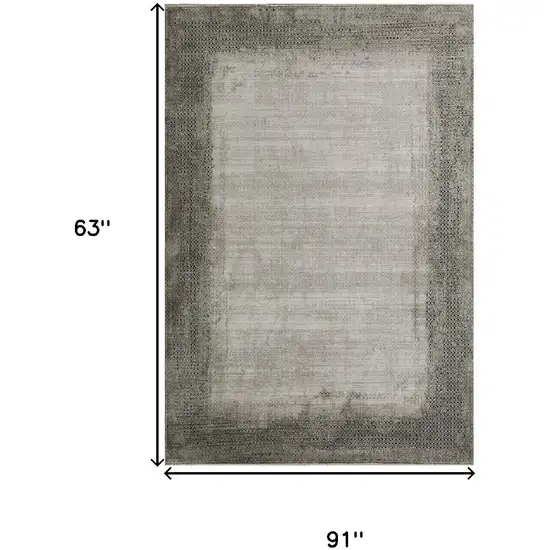 Gray And White Abstract Area Rug Photo 6