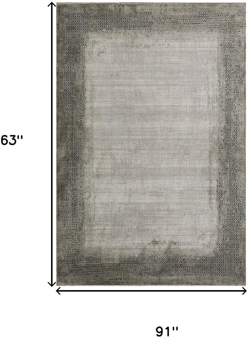 Gray And White Abstract Area Rug Photo 6