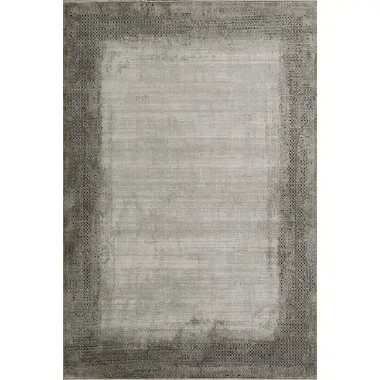 Gray And White Abstract Area Rug Photo 3