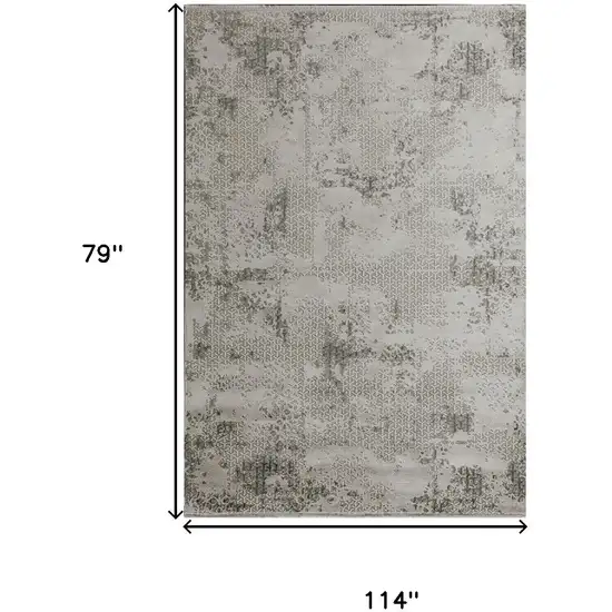 Gray And White Abstract Distressed Area Rug Photo 6