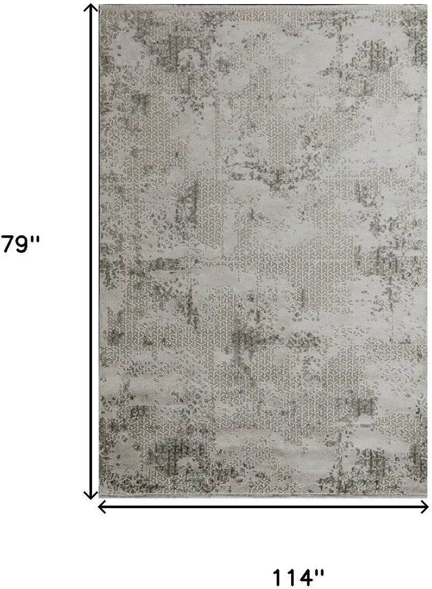 Gray And White Abstract Distressed Area Rug Photo 6