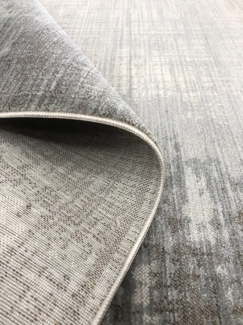 Gray And White Abstract Distressed Area Rug Photo 7