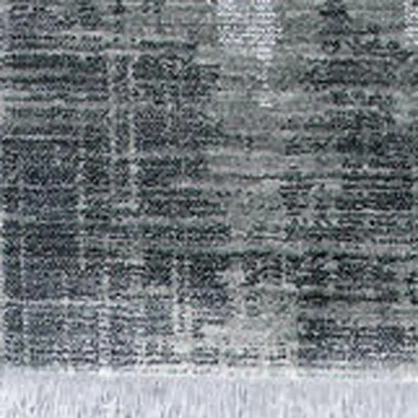 Gray And White Abstract Distressed Area Rug Photo 3