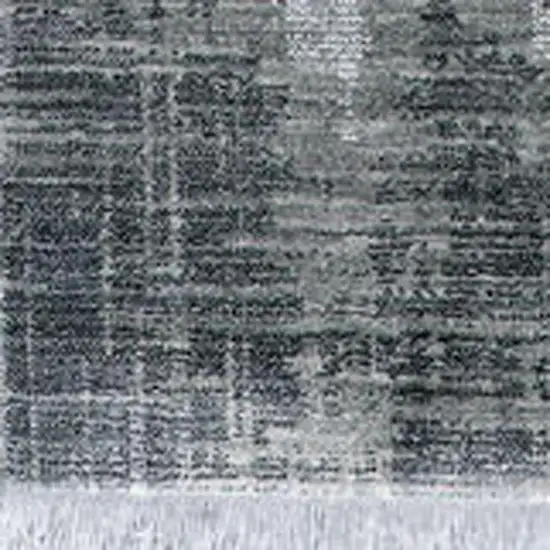 Gray And White Abstract Distressed Area Rug Photo 3