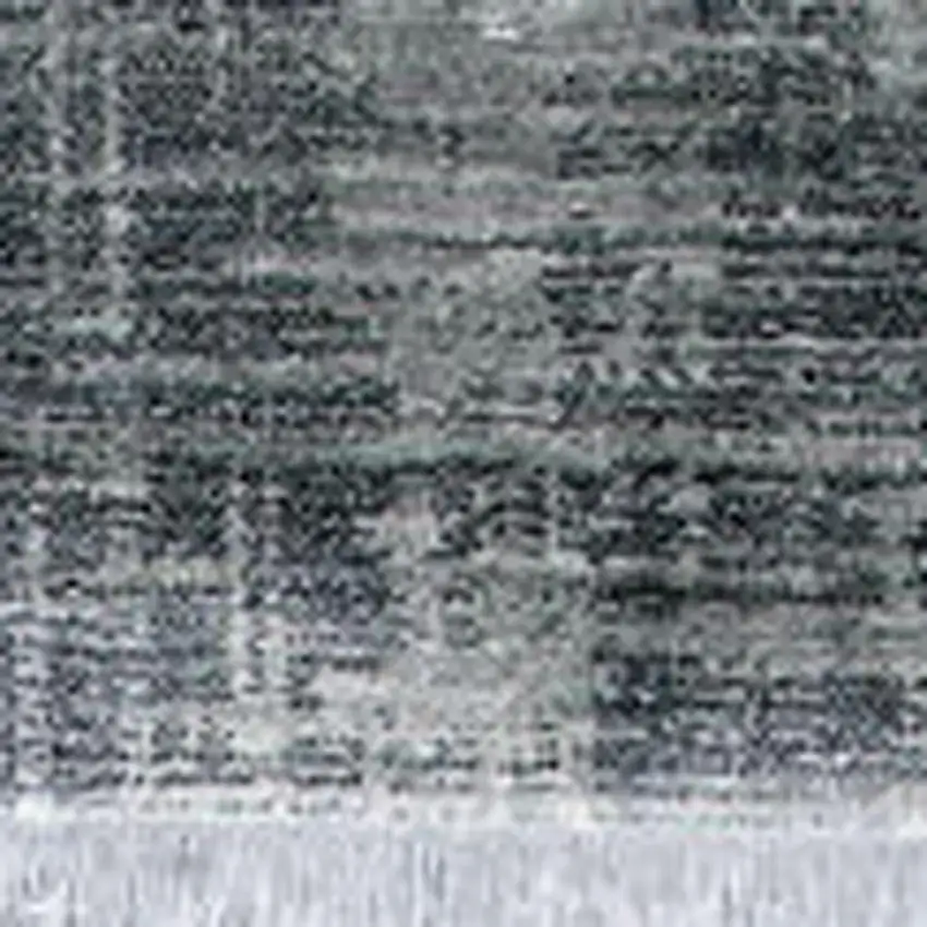 Gray And White Abstract Distressed Area Rug Photo 3