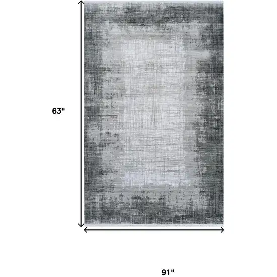 Gray And White Abstract Distressed Area Rug Photo 9