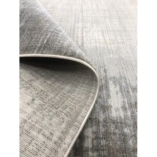 Gray And White Abstract Distressed Area Rug Photo 7