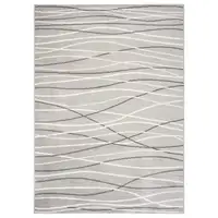 Photo of Gray And White Abstract Stain Resistant Indoor Outdoor Area Rug