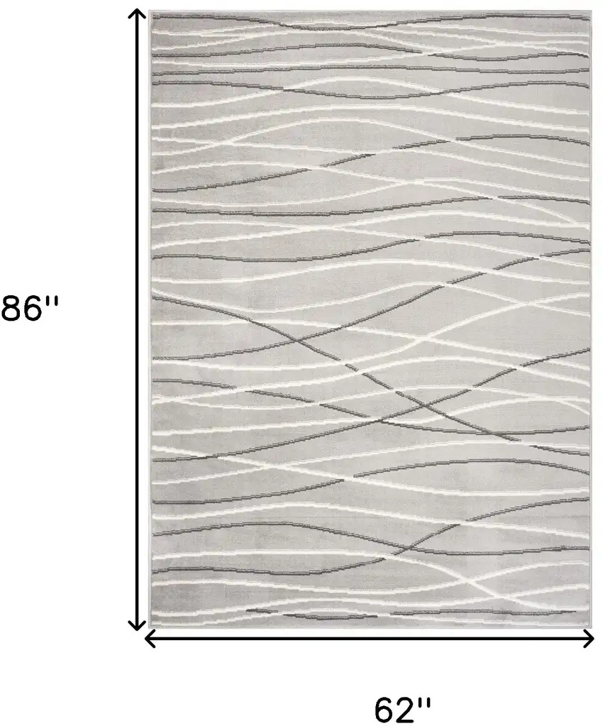 Gray And White Abstract Stain Resistant Indoor Outdoor Area Rug Photo 7