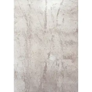 Photo of Gray And White Abstract Washable Area Rug With UV Protection