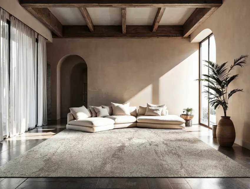 Gray And White Abstract Washable Area Rug With UV Protection Photo 3