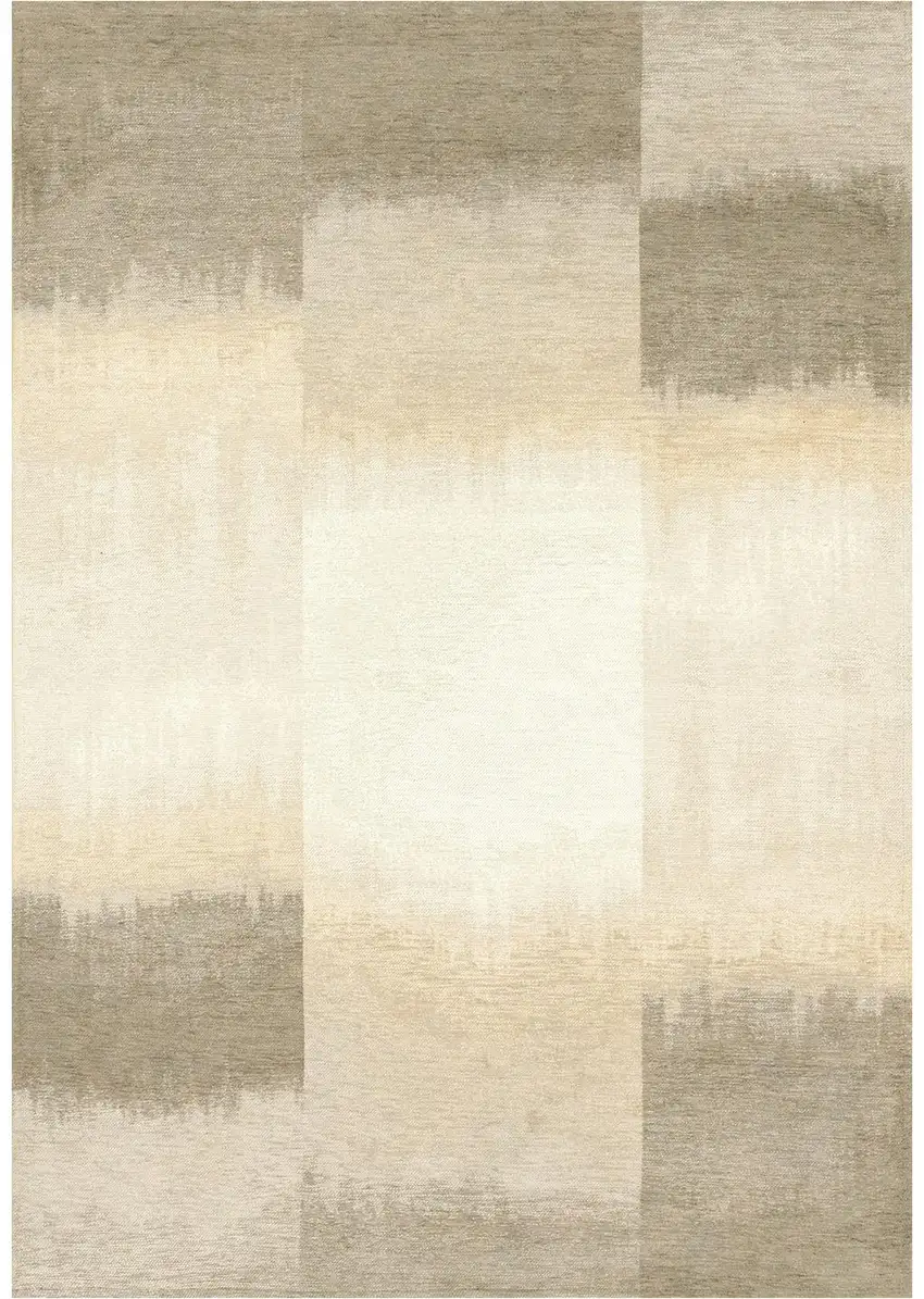 Gray And White Abstract Washable Area Rug With UV Protection Photo 2