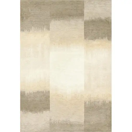 Gray And White Abstract Washable Area Rug With UV Protection Photo 2