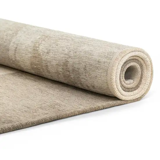 Gray And White Abstract Washable Area Rug With UV Protection Photo 8