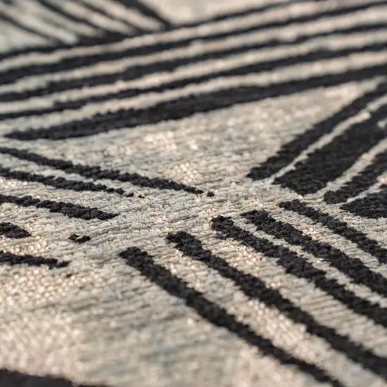 Gray And White Abstract Washable Area Rug With UV Protection Photo 9