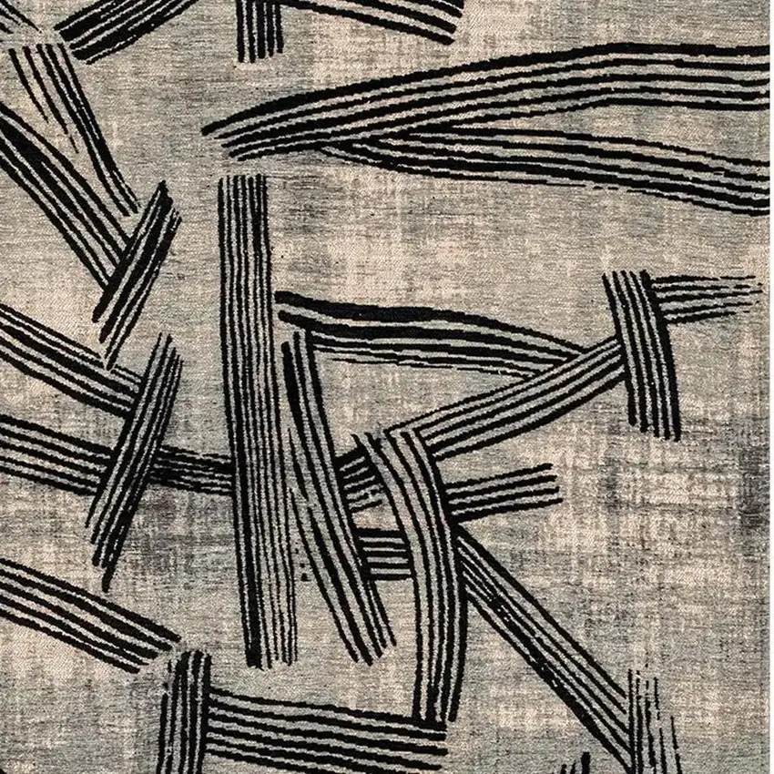 Gray And White Abstract Washable Area Rug With UV Protection Photo 3