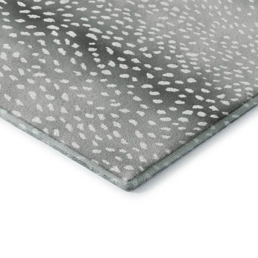 Gray And White Animal Print Washable Indoor Outdoor Area Rug Photo 5