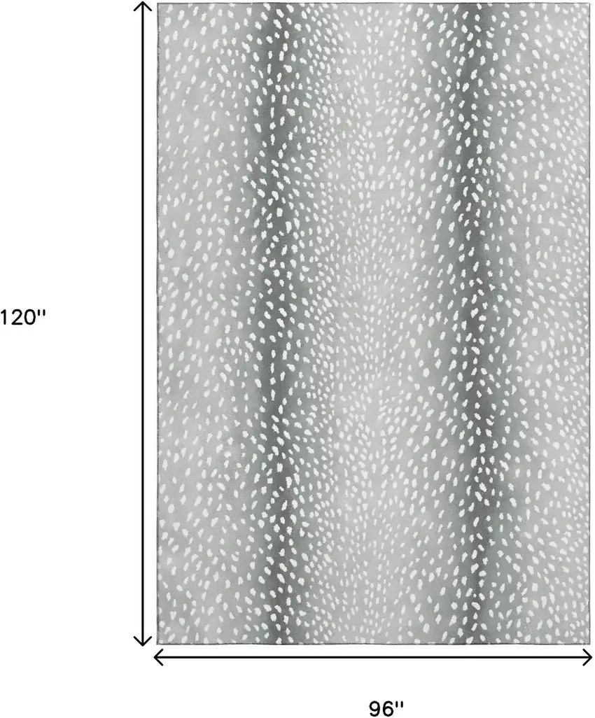 Gray And White Animal Print Washable Indoor Outdoor Area Rug Photo 3