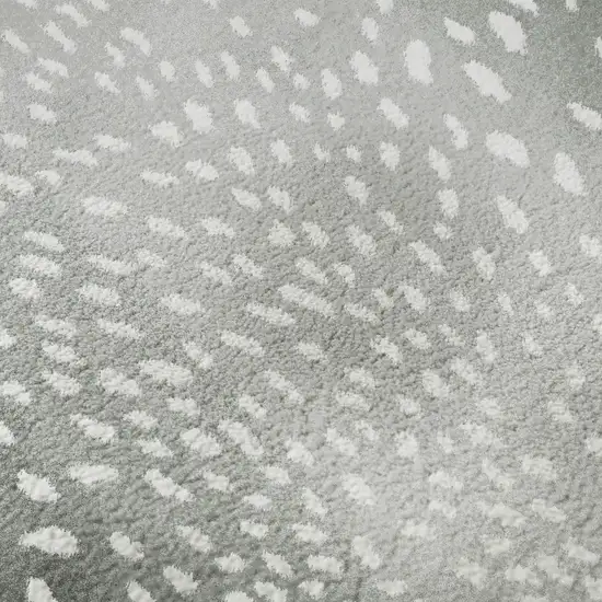 Gray And White Animal Print Washable Indoor Outdoor Area Rug Photo 7