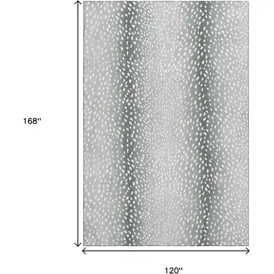 Gray And White Animal Print Washable Indoor Outdoor Area Rug Photo 3