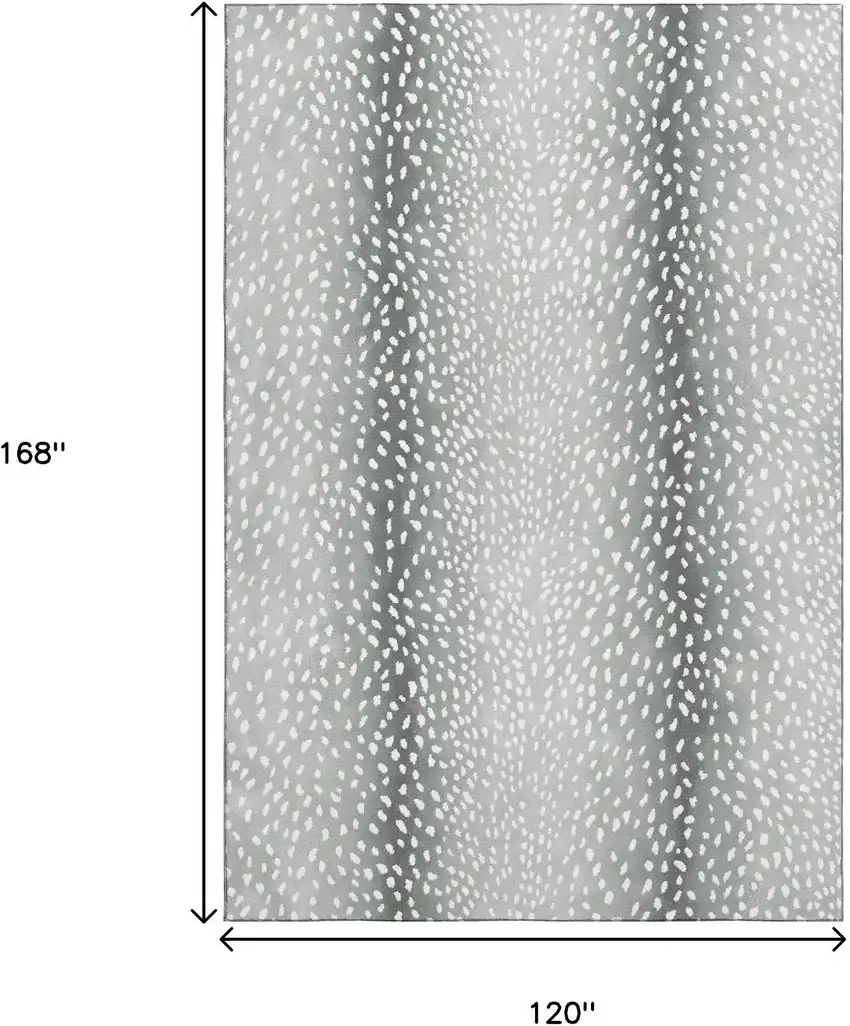 Gray And White Animal Print Washable Indoor Outdoor Area Rug Photo 3