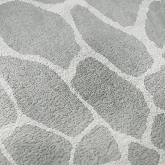 Gray And White Animal Print Washable Indoor Outdoor Area Rug Photo 8