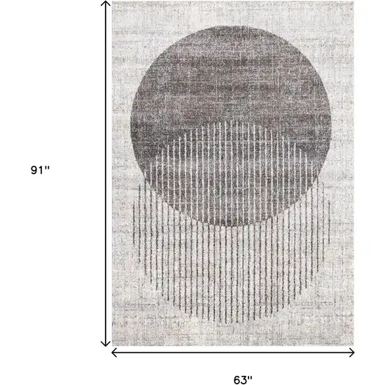 Gray And White Geometric Area Rug Photo 3